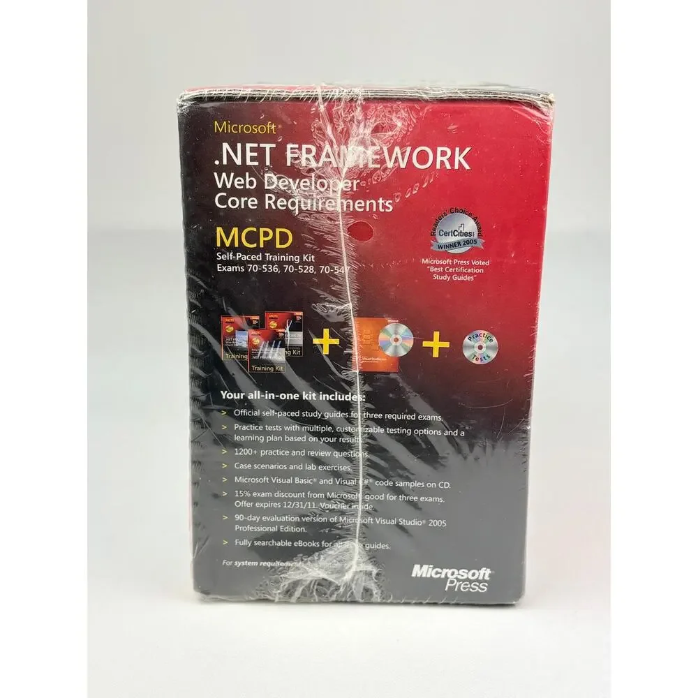 Microsoft MCPD Self-Paced Training Kit Exams 70-536, 70-528, 70-547 New, Sealed